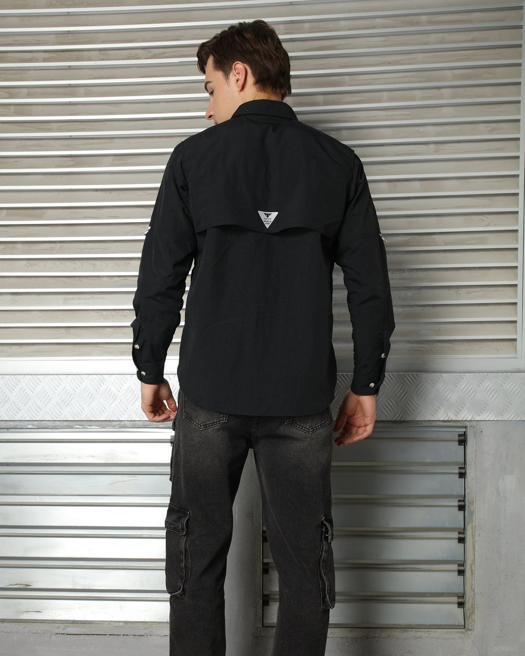 GLUX Men's Outdoor Utility Shirt Lightweight Long Sleeve Tactical Work Shirt with Multi Pocket Design