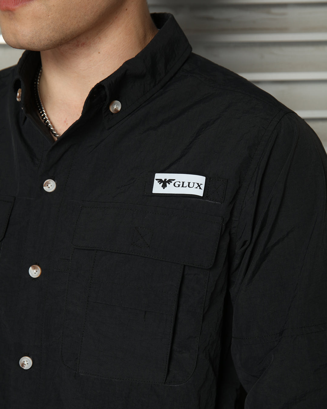 GLUX Men's Outdoor Utility Shirt Lightweight Long Sleeve Tactical Work Shirt with Multi Pocket Design