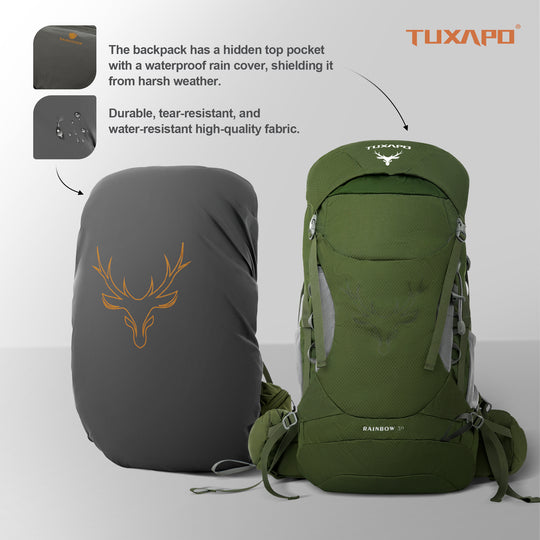30L Internal Frame Hiking Backpacks Multifunctional Lightweight with Removable Rain Cover