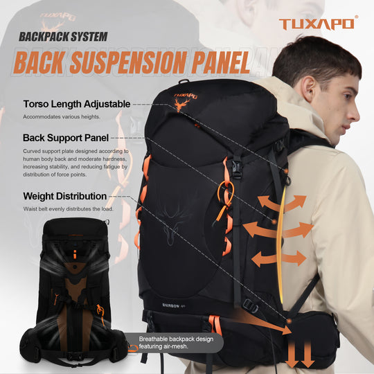 40L Internal Frame Hiking Backpacks Multifunctional Lightweight with Removable Rain Cover