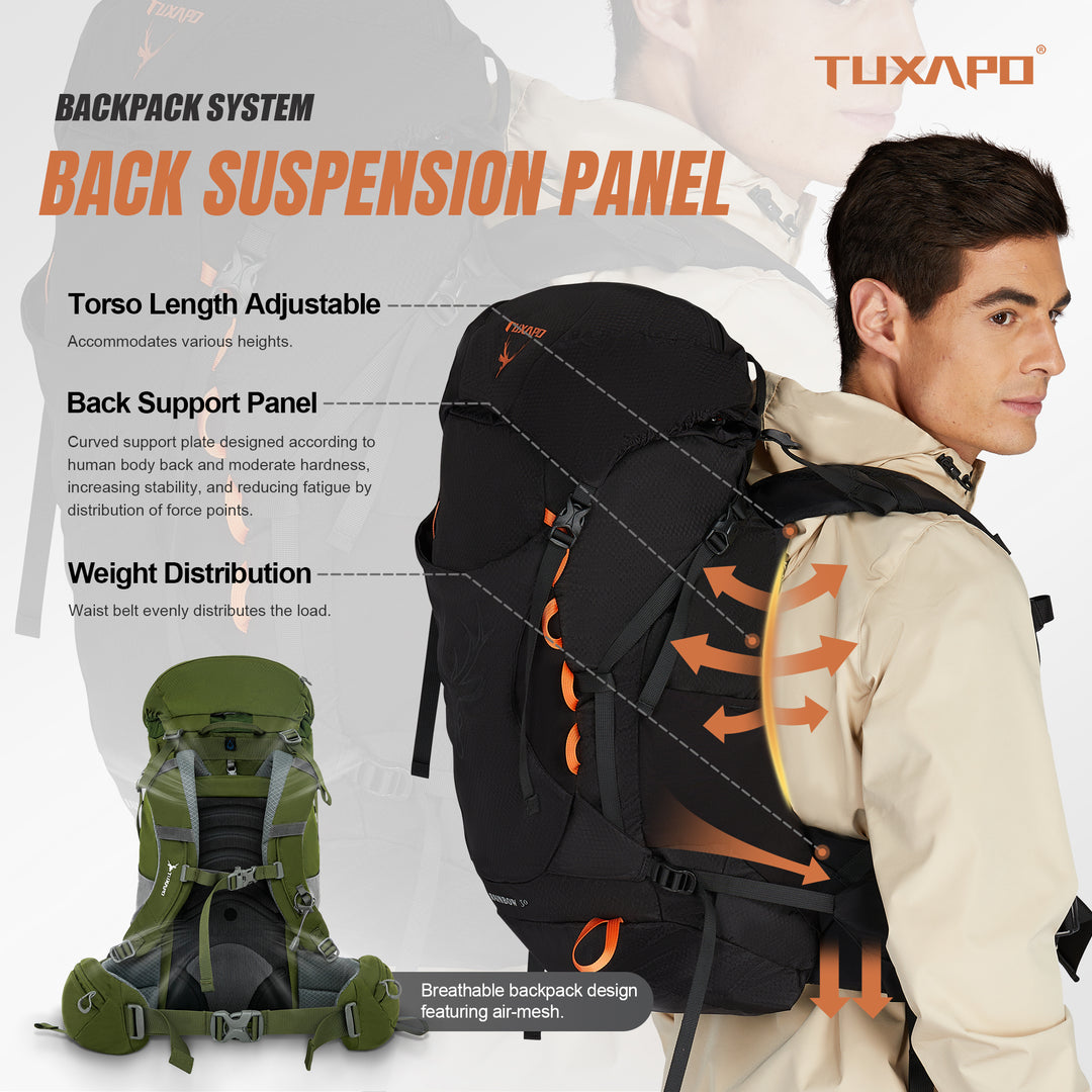 30L Internal Frame Hiking Backpacks Multifunctional Lightweight with Removable Rain Cover